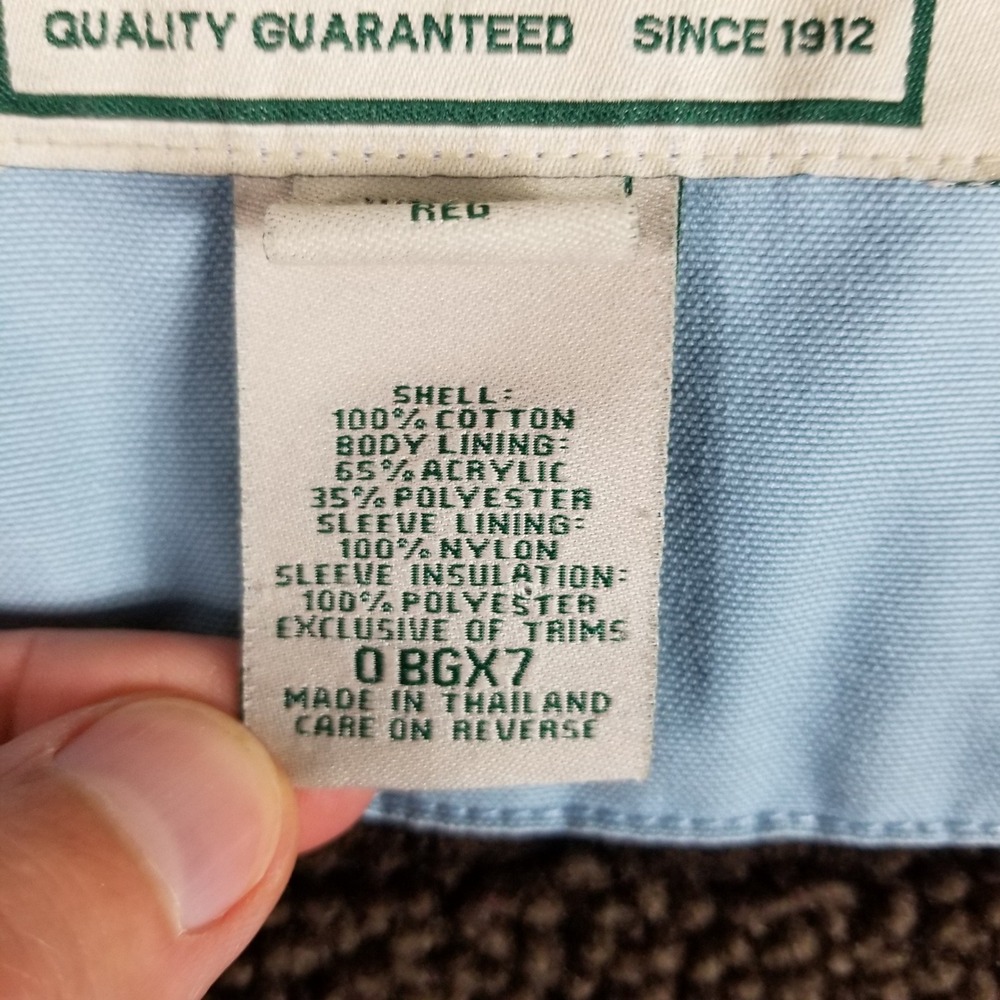 LL Bean Barn Coat Womens Medium Blue Sherpa Lined Canvas Field Jacket 0BGX7 - Picture 5 of 9